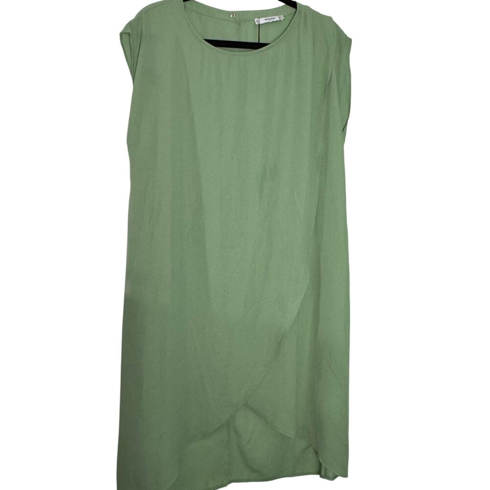 Mango Suit Olive Green Wrap Dress Size 8 Cap Sleeves NWT‎